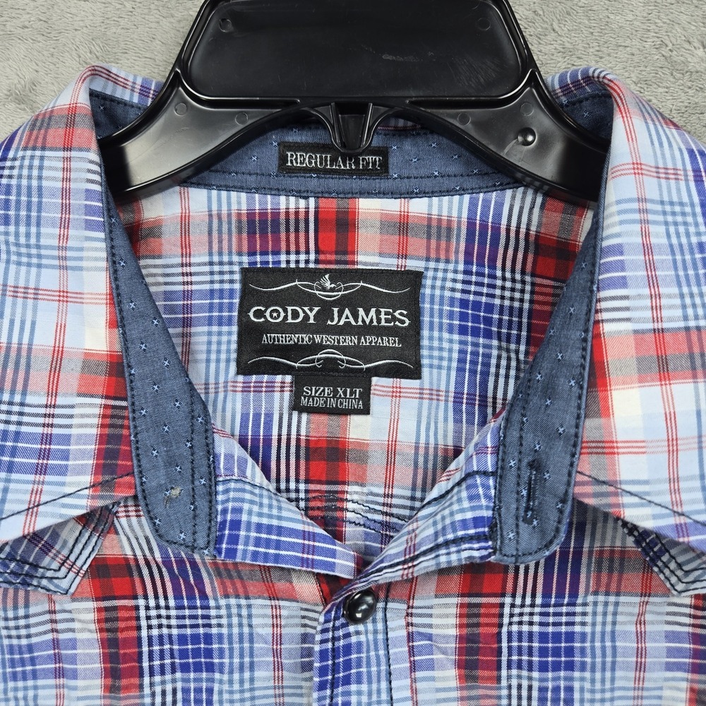 Cody James Pearl Snap Button Up Shirt XLT Western Cowboy Rodeo Mens Short Sleeve - Picture 3 of 8
